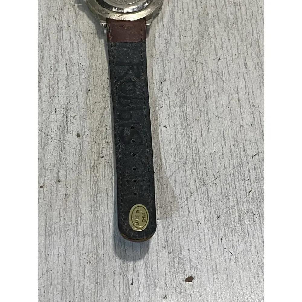Vintage Nike Air 1238 Gold Tone Faced Watch Leather Band Needs Battery - Picture 6 of 8